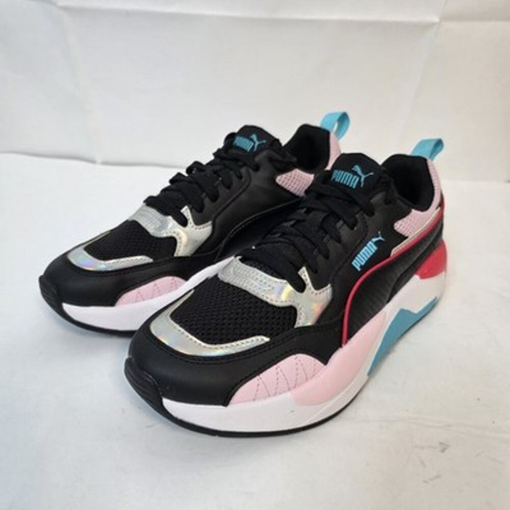 Puma X-Ray Womens Black Pink Silver Sneakers SZ 7.5 Style 375965-01 Shoes